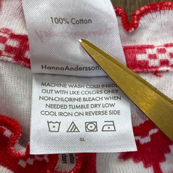 Hanna Andersson Holiday Print Rib Dress Girls Size 120cm (6-7) Scandi Snowflake - Picture 10 of 11